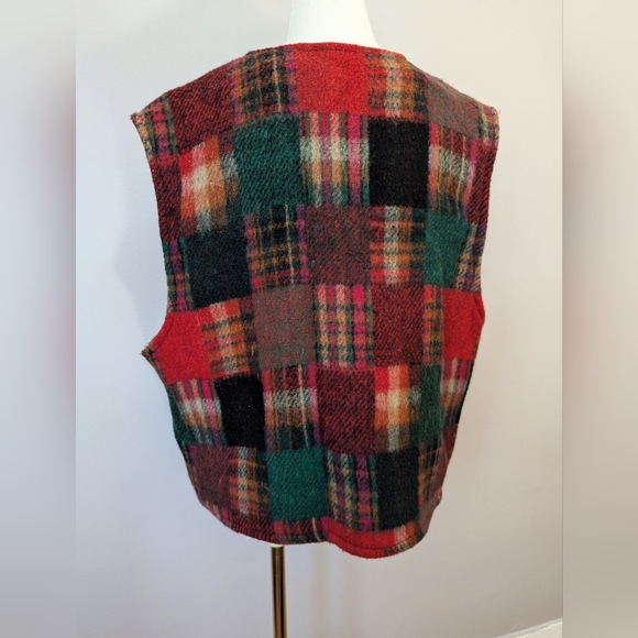 Vintage Plaid Wool Vest - Picture 5 of 8